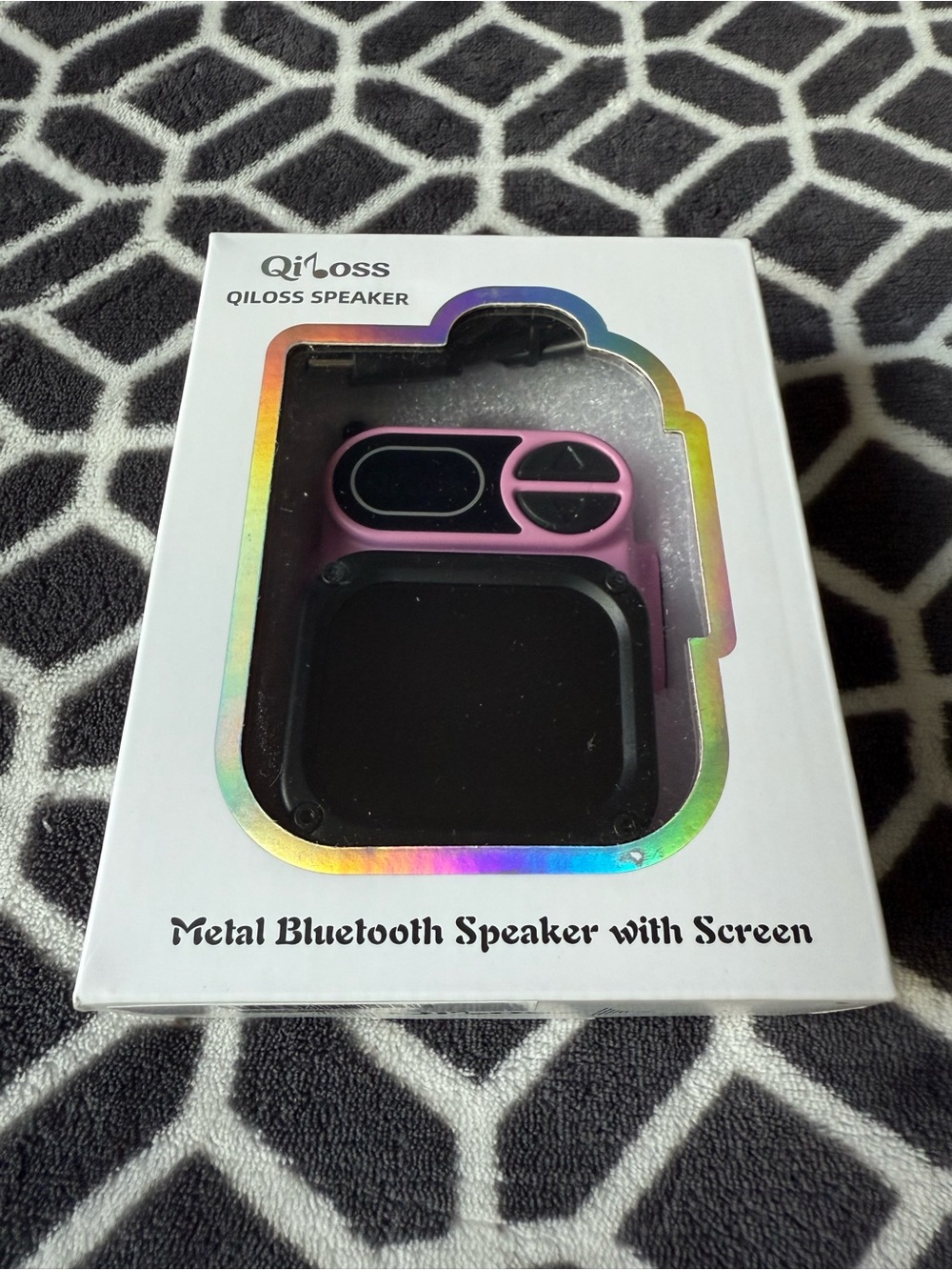 Pink Metal Bluetooth Speaker with Screen
